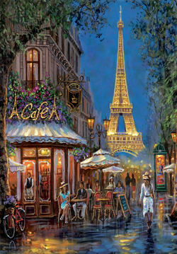 Night At The Eiffel Café Paris & France