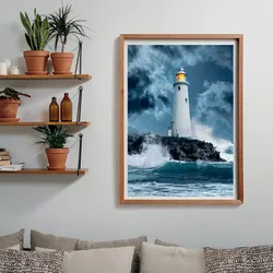 Lightouse In The Storm - Compact Box Lighthouse