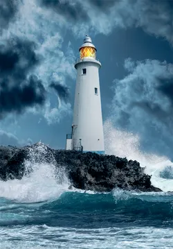 Lightouse In The Storm - Compact Box Lighthouse