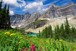 Glacier Pond In Montana Landscape
