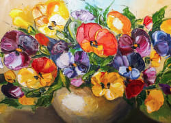 Potted Pansies Flower & Garden