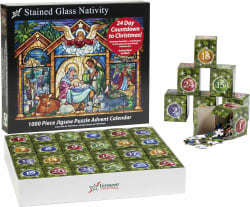 Stained Glass Nativity Jigsaw Puzzle Advent Calendar Christmas