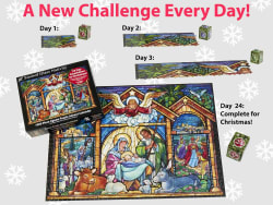 Stained Glass Nativity Jigsaw Puzzle Advent Calendar Christmas