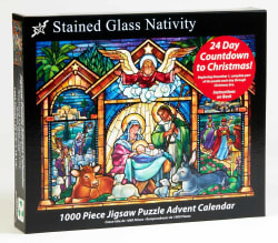 Stained Glass Nativity Jigsaw Puzzle Advent Calendar Christmas