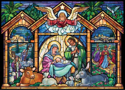 Stained Glass Nativity Jigsaw Puzzle Advent Calendar Christmas