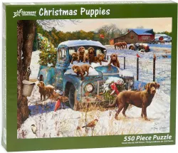 Christmas Puppies Countryside