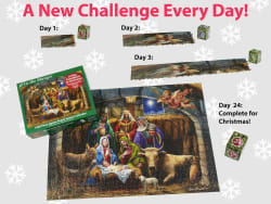 In the Manger Jigsaw Puzzle Advent Calendar - Scratch and Dent Christmas