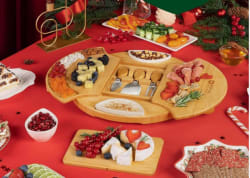 Bamboo Cheese Board - Round Christmas