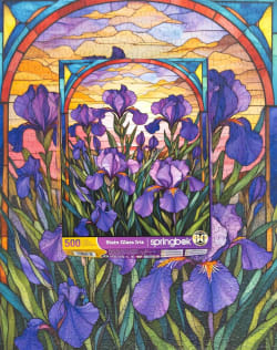 Stained Glass Irise Flower & Garden