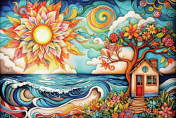 She Shed By the Sea Landscape