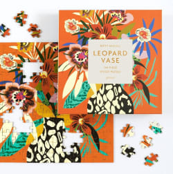 Kitty McCall Leopard Vase Wood Puzzle Flower & Garden