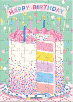 Confetti Birthday Cake - Greeting Card Puzzle Birthday