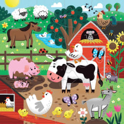 Farm Friends 25 Piece Floor Puzzle with Shaped Pieces Farm