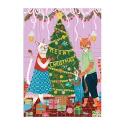 Greeting Card Puzzle - Meowy Christmas Cats