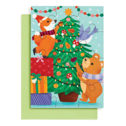 Greeting Card Puzzle -  Christmas Critters Christmas