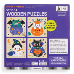 Halloween Set of 4 Wood Puzzles Halloween
