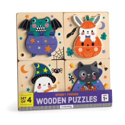Halloween Set of 4 Wood Puzzles Halloween