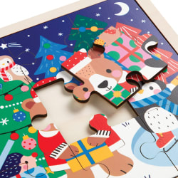 Festive Friends 12 Piece Wooden Tray Puzzle Christmas