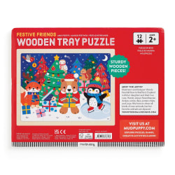 Festive Friends 12 Piece Wooden Tray Puzzle Christmas