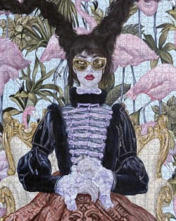 Carlos G&aacute;mez de Francisco: Girl with Pink Flamingos People