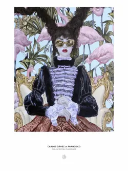 Carlos G&aacute;mez de Francisco: Girl with Pink Flamingos People
