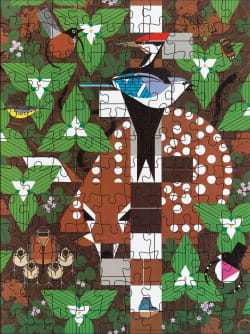 Charley Harper 120-Piece Double-Sided Jigsaw Puzzle Set Animals