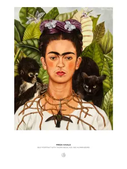 Frida Kahlo: Self-Portrait with Thorn Necklace and Hummingbird  Famous People