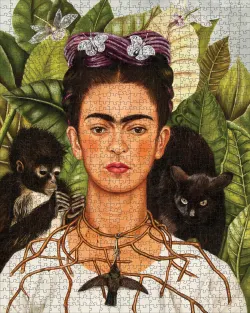 Frida Kahlo: Self-Portrait with Thorn Necklace and Hummingbird  Famous People
