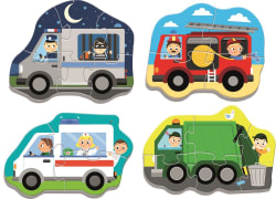 Vehicles and Jobs 4 in 1 Puzzle Vehicles