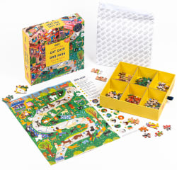Cat Cafe & Dog Park Double Sided Puzzle Cats
