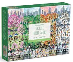Dog Park in Four Seasons Wooden Puzzle Dogs