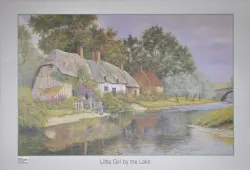 Little Girl By The Lake Countryside