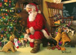 Santa's Lucky Stocking Dogs Jigsaw Puzzle