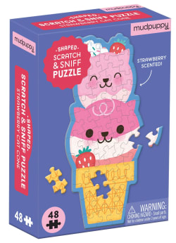 Strawberry Cat Cone Scratch and Sniff Mini Puzzle Cats