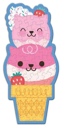 Strawberry Cat Cone Scratch and Sniff Mini Puzzle Cats