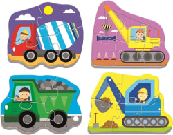 Vehicles on the Construction Site 4 in 1 Puzzle Vehicles