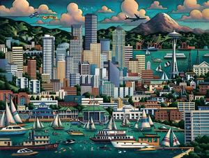 Seattle Folk Art Jigsaw Puzzle By Dowdle Folk Art