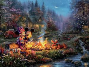 Thomas Kinkade Disney - Mickey and Minnie Campfire Mickey & Friends Jigsaw Puzzle By Ceaco