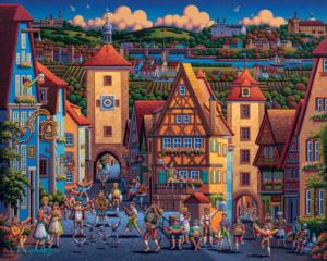 Rothenburg ob der Tauber Folk Art Jigsaw Puzzle By Dowdle Folk Art