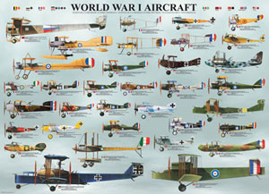 World War I Aircraft Pattern & Geometric Jigsaw Puzzle By Eurographics
