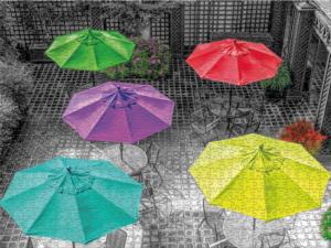 Color Splash - Umbrellas Monochromatic Jigsaw Puzzle By Ceaco