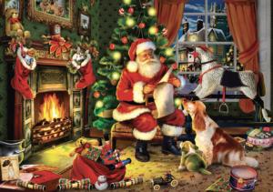 Santa's List Christmas Jigsaw Puzzle By Pierre Belvedere