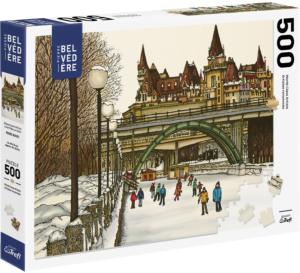 Rideau Canal In Winter Canada Jigsaw Puzzle By Pierre Belvedere