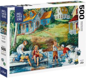 Summer at the Country Cabin & Cottage Jigsaw Puzzle By Pierre Belvedere