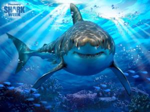 Great White Shark - Discovery Shark Week Sea Life Lenticular Puzzle By Prime 3d Ltd