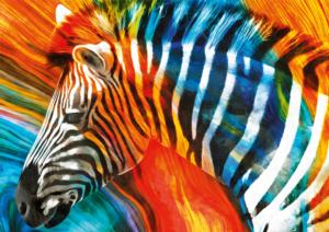 Colorful Zebra Safari Animals Large Piece By Buffalo Games