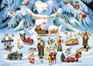 Jingle Bell Teddy & Friends Americana Large Piece By Buffalo Games