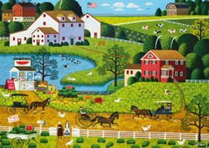 Jolly Hill Farms Folk Art Large Piece By Buffalo Games