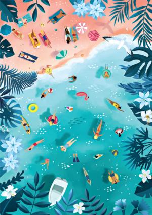 Tropical Umbrellas Beach & Ocean Jigsaw Puzzle By Buffalo Games