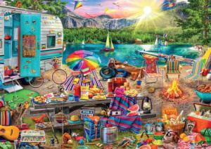 Family Campsite Lakes & Rivers Jigsaw Puzzle By Buffalo Games